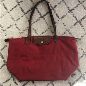 Longchamp le pilage Large red tote